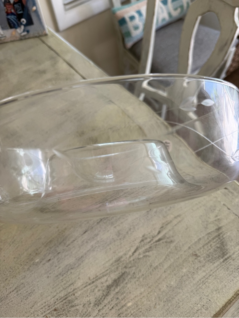 Princess House Clear Glass Chip and Dip Bowl